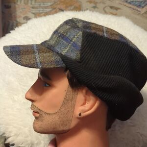 Tweed Baseball Style Cap with Earflaps